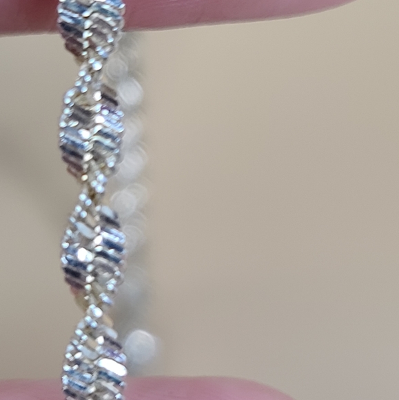 Sterling Silver Twisted Chain Necklace Delicate 18" Vintage Retro Unique - Picture 13 of 13